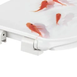 GoodHome Genoa Fish White & Orange Standard Soft Close Toilet Seat -Crystal Bathware goodhome genoa fish white orange standard soft close toilet seat5059340081304 36c