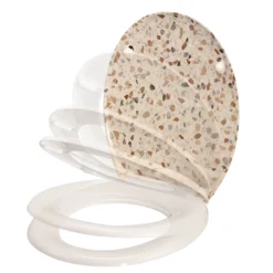 GoodHome Genoa White & Light Yellow Bottom Fix Soft Close Toilet Seat -Crystal Bathware goodhome genoa white light yellow bottom fix soft close toilet seat5059340081311 37c