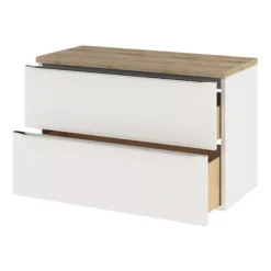 GoodHome Hartland Natural Straight Oak Bathroom Worktop 2.7cm X 45.5cm X 100.5cm -Crystal Bathware goodhome hartland natural straight oak bathroom worktop 2 7cm x 45 5cm x 100 5cm3663602932864 23c