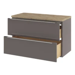 GoodHome Hartland Natural Straight Oak Bathroom Worktop 2.7cm X 45.5cm X 100.5cm -Crystal Bathware goodhome hartland natural straight oak bathroom worktop 2 7cm x 45 5cm x 100 5cm5059340018799 23c