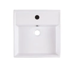GoodHome Hendra White Square Counter-mounted Counter Top Basin (W)38cm -Crystal Bathware goodhome hendra white square counter mounted counter top basin w 38cm3663602954682 01bq