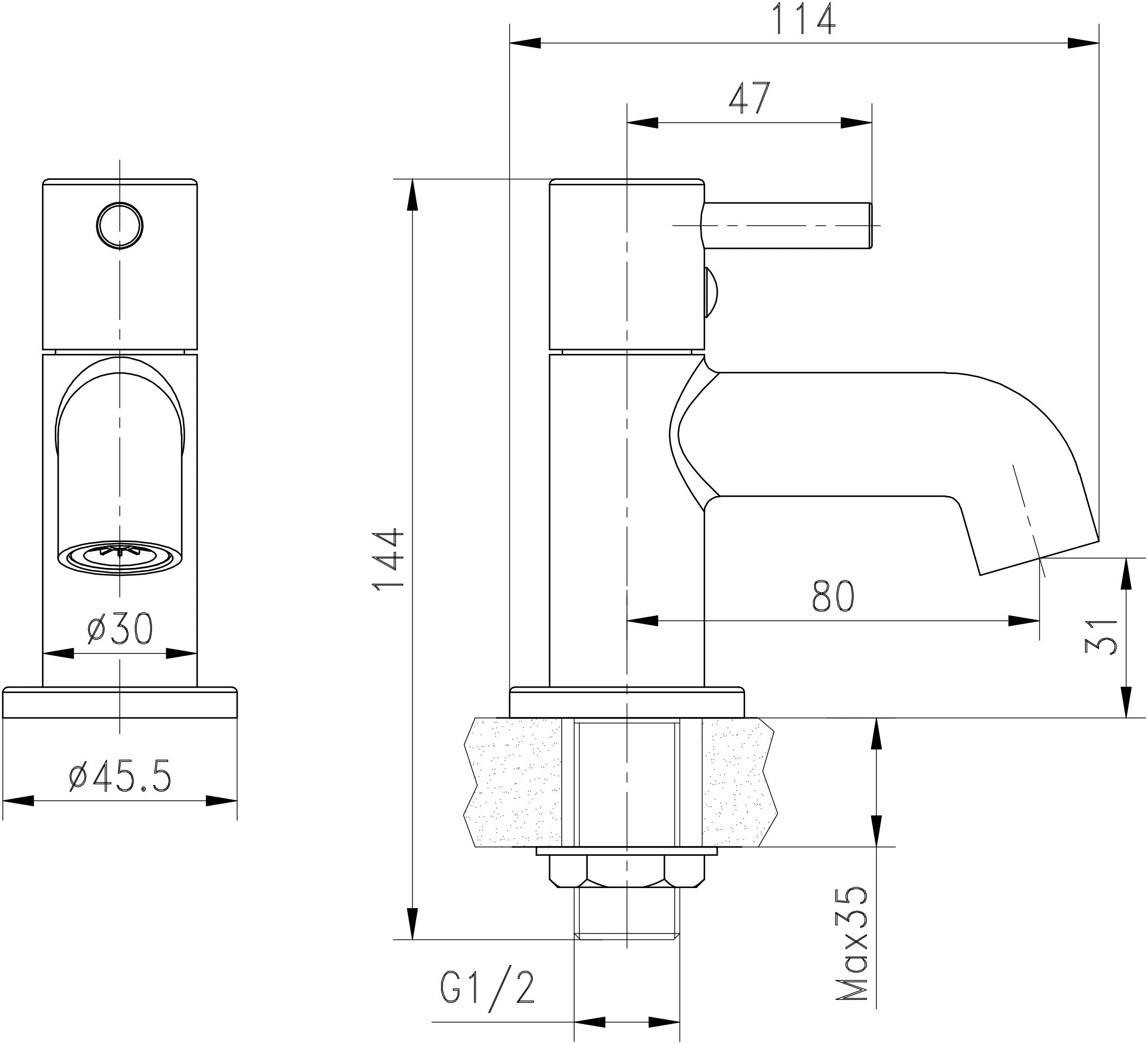 GoodHome Hoffell Contemporary Basin Pillar Tap 7 GoodHome Hoffell Contemporary Basin Pillar Tap - Image 5