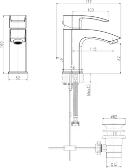 GoodHome Hopa Basin Mono Mixer Tap -Crystal Bathware goodhome hopa basin mono mixer tap5059340214306 01t bq