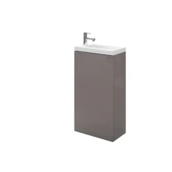 GoodHome Imandra Gloss Anthracite 1 Door Freestanding Bathroom Basin Cloakroom Unit (W)440mm (H)790mm -Crystal Bathware goodhome imandra gloss anthracite 1 door freestanding bathroom basin cloakroom unit w 440mm h 790mm5059340018843 22c