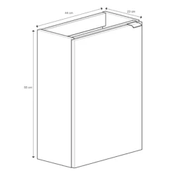 GoodHome Imandra Gloss Anthracite 1 Door Wall-mounted Bathroom Basin Cloakroom Unit (W)440mm (H)550mm -Crystal Bathware goodhome imandra gloss anthracite 1 door wall mounted bathroom basin cloakroom unit w 440mm h 550mm5059340018836 01t