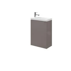 GoodHome Imandra Gloss Anthracite 1 Door Wall-mounted Bathroom Basin Cloakroom Unit (W)440mm (H)550mm -Crystal Bathware goodhome imandra gloss anthracite 1 door wall mounted bathroom basin cloakroom unit w 440mm h 550mm5059340018836 22c