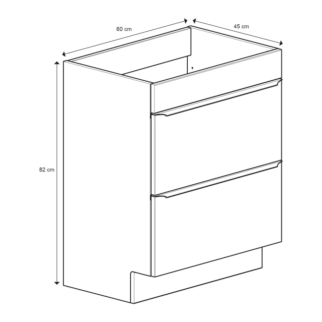 GoodHome Imandra Gloss Anthracite Bathroom Cabinet (H)82cm (W)60cm 10 GoodHome Imandra Gloss Anthracite Bathroom Cabinet (H)82cm (W)60cm - Image 8