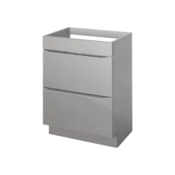 GoodHome Imandra Gloss Anthracite Freestanding Vanity Unit & Basin Set (W)604mm (H)944mm -Crystal Bathware goodhome imandra gloss anthracite freestanding vanity unit basin set w 604mm h 944mm5059340625270 37c bq