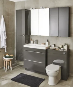 GoodHome Imandra Gloss Anthracite Wall-mounted Bathroom Cabinet (W)400mm (H)900mm -Crystal Bathware goodhome imandra gloss anthracite wall mounted bathroom cabinet w 400mm h 900mm5059340018928 21i