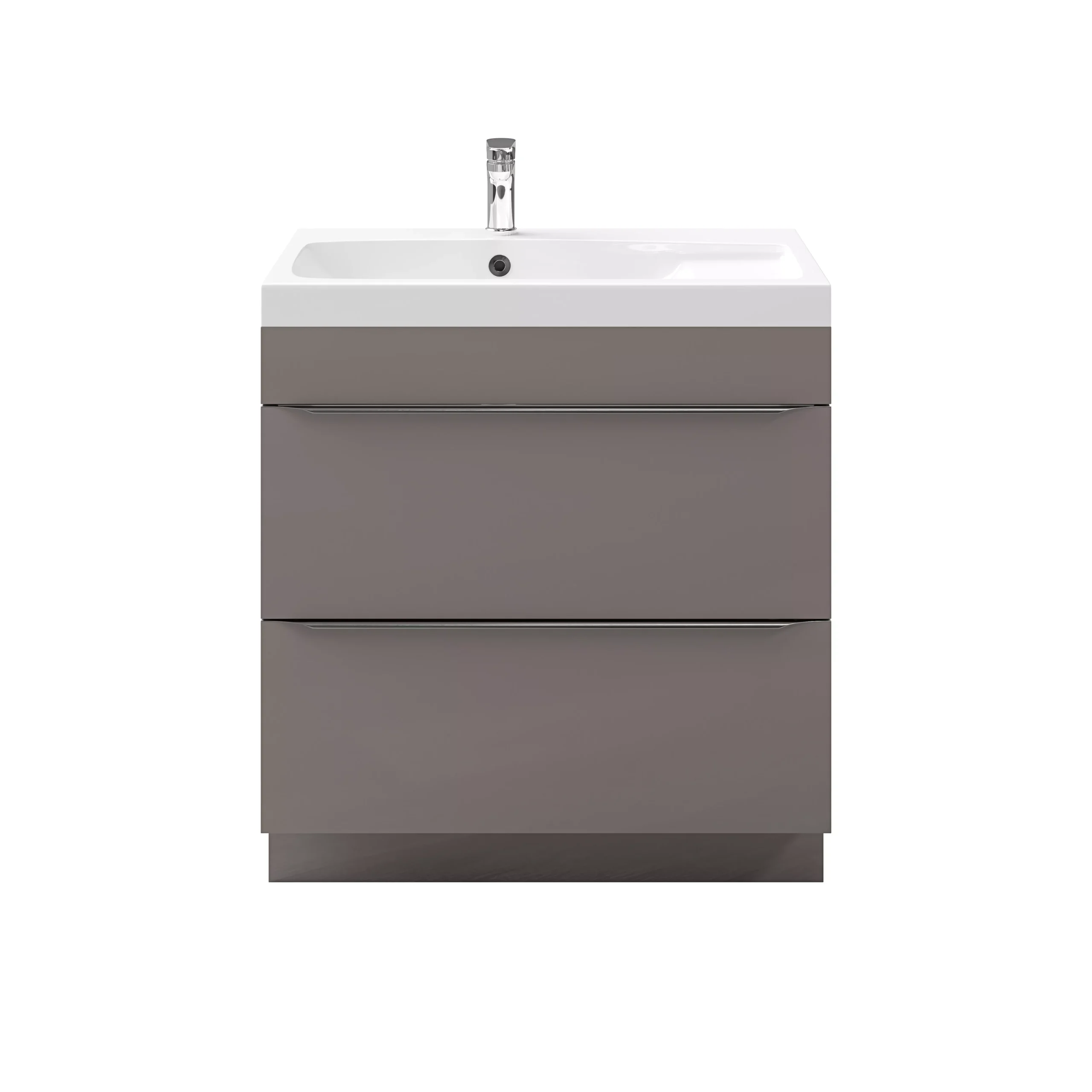 GoodHome Imandra Gloss Anthracite Wall-mounted Vanity Unit & Basin Set (W)804mm (H)944mm 6 GoodHome Imandra Gloss Anthracite Wall-mounted Vanity Unit & Basin Set (W)804mm (H)944mm - Image 4