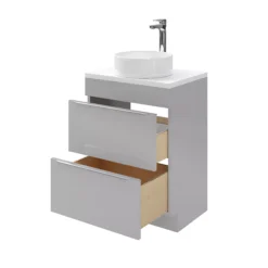 GoodHome Imandra Gloss Grey Bathroom Cabinet (H)82cm (W)60cm -Crystal Bathware goodhome imandra gloss grey bathroom cabinet h 82cm w 60cm3663602932956 35c