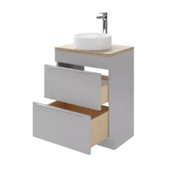 GoodHome Imandra Gloss Grey Bathroom Cabinet (H)82cm (W)60cm -Crystal Bathware goodhome imandra gloss grey bathroom cabinet h 82cm w 60cm3663602932956 43c