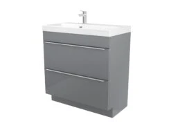GoodHome Imandra Gloss Grey Bathroom Cabinet (H)82cm (W)80cm -Crystal Bathware goodhome imandra gloss grey bathroom cabinet h 82cm w 80cm3663602932994 03bq