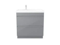 GoodHome Imandra Gloss Grey Bathroom Cabinet (H)82cm (W)80cm -Crystal Bathware goodhome imandra gloss grey bathroom cabinet h 82cm w 80cm3663602932994 04bq