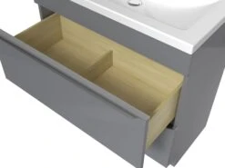 GoodHome Imandra Gloss Grey Bathroom Cabinet (H)82cm (W)80cm -Crystal Bathware goodhome imandra gloss grey bathroom cabinet h 82cm w 80cm3663602932994 05bq