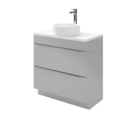 GoodHome Imandra Gloss Grey Bathroom Cabinet (H)82cm (W)80cm -Crystal Bathware goodhome imandra gloss grey bathroom cabinet h 82cm w 80cm3663602932994 34c