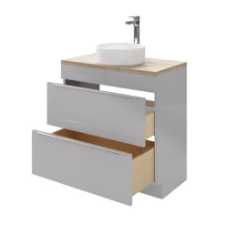 GoodHome Imandra Gloss Grey Bathroom Cabinet (H)82cm (W)80cm -Crystal Bathware goodhome imandra gloss grey bathroom cabinet h 82cm w 80cm3663602932994 43c