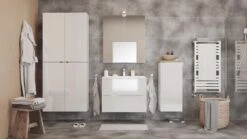 GoodHome Imandra Gloss Grey Deep Single Door Wall Cabinet (W)400mm (H)900mm -Crystal Bathware goodhome imandra gloss grey deep single door wall cabinet w 400mm h 900mm5059340018898 KFG IN