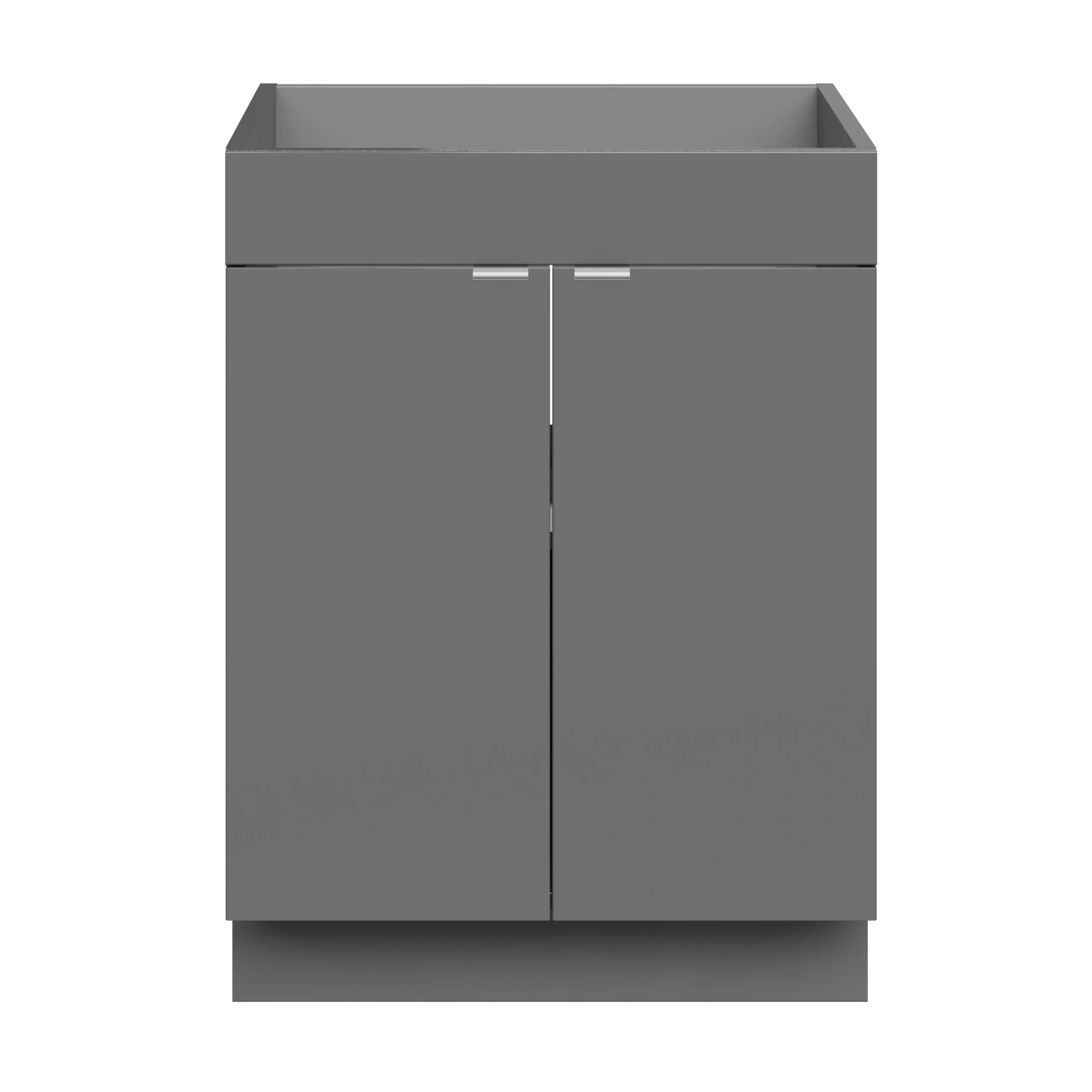 GoodHome Imandra Gloss Grey Double Bathroom Cabinet (H)82cm (W)60cm 5 GoodHome Imandra Gloss Grey Double Bathroom Cabinet (H)82cm (W)60cm - Image 3