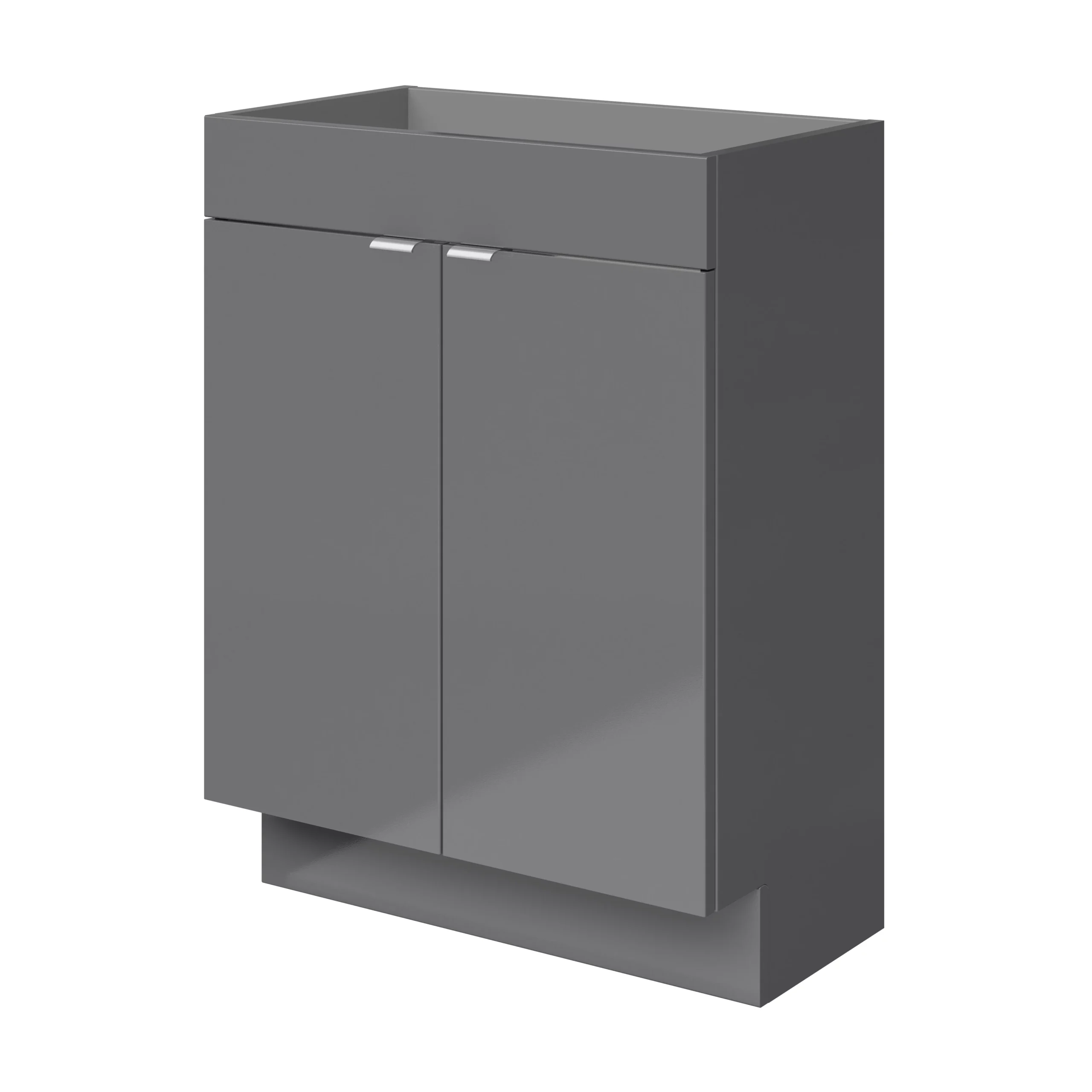GoodHome Imandra Gloss Grey Freestanding Bathroom Basin Cabinet (W)600mm (H)820mm 3 GoodHome Imandra Gloss Grey Freestanding Bathroom Basin Cabinet (W)600mm (H)820mm