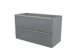 GoodHome Imandra Gloss Grey Vanity & Basin Cabinet (W)1000mm (H)600mm -Crystal Bathware goodhome imandra gloss grey vanity basin cabinet w 1000mm h 600mm3663602932871 01bq
