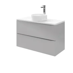 GoodHome Imandra Gloss Grey Vanity & Basin Cabinet (W)1000mm (H)600mm -Crystal Bathware goodhome imandra gloss grey vanity basin cabinet w 1000mm h 600mm3663602932871 34c