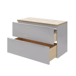 GoodHome Imandra Gloss Grey Vanity & Basin Cabinet (W)1000mm (H)600mm -Crystal Bathware goodhome imandra gloss grey vanity basin cabinet w 1000mm h 600mm3663602932871 55c