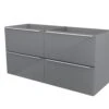 GoodHome Imandra Gloss Grey Vanity & Basin Cabinet (W)1200mm (H)600mm