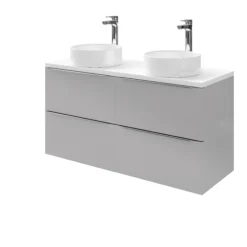 GoodHome Imandra Gloss Grey Vanity & Basin Cabinet (W)1200mm (H)600mm -Crystal Bathware goodhome imandra gloss grey vanity basin cabinet w 1200mm h 600mm3663602932918 34c