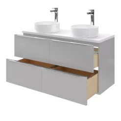 GoodHome Imandra Gloss Grey Vanity & Basin Cabinet (W)1200mm (H)600mm -Crystal Bathware goodhome imandra gloss grey vanity basin cabinet w 1200mm h 600mm3663602932918 35c