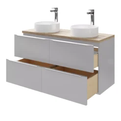 GoodHome Imandra Gloss Grey Vanity & Basin Cabinet (W)1200mm (H)600mm -Crystal Bathware goodhome imandra gloss grey vanity basin cabinet w 1200mm h 600mm3663602932918 43c