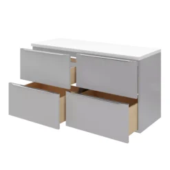 GoodHome Imandra Gloss Grey Vanity & Basin Cabinet (W)1200mm (H)600mm -Crystal Bathware goodhome imandra gloss grey vanity basin cabinet w 1200mm h 600mm3663602932918 52c