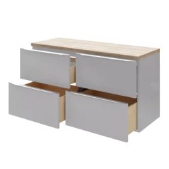 GoodHome Imandra Gloss Grey Vanity & Basin Cabinet (W)1200mm (H)600mm -Crystal Bathware goodhome imandra gloss grey vanity basin cabinet w 1200mm h 600mm3663602932918 55c