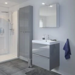 GoodHome Imandra Gloss Grey Wall Cabinet (W)600mm (H)900mm 11 GoodHome Imandra Gloss Grey Wall Cabinet (W)600mm (H)900mm -Crystal Bathware goodhome imandra gloss grey wall cabinet w 600mm h 900mm3663602933281 04bq