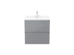 GoodHome Imandra Gloss Grey Wall-mounted Vanity & Basin Vanity & Basin Cabinet (W)600mm (H)600mm -Crystal Bathware goodhome imandra gloss grey wall mounted vanity basin vanity basin cabinet w 600mm h 600mm3663602932796 03bq