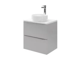 GoodHome Imandra Gloss Grey Wall-mounted Vanity & Basin Vanity & Basin Cabinet (W)600mm (H)600mm -Crystal Bathware goodhome imandra gloss grey wall mounted vanity basin vanity basin cabinet w 600mm h 600mm3663602932796 34c