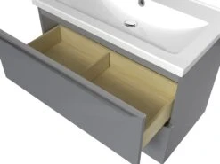 GoodHome Imandra Gloss Grey Wall-mounted Vanity & Basin Vanity & Basin Cabinet (W)800mm (H)600mm -Crystal Bathware goodhome imandra gloss grey wall mounted vanity basin vanity basin cabinet w 800mm h 600mm3663602932833 07bq