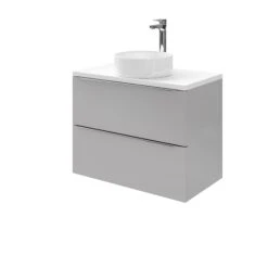 GoodHome Imandra Gloss Grey Wall-mounted Vanity & Basin Vanity & Basin Cabinet (W)800mm (H)600mm -Crystal Bathware goodhome imandra gloss grey wall mounted vanity basin vanity basin cabinet w 800mm h 600mm3663602932833 34c