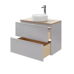 GoodHome Imandra Gloss Grey Wall-mounted Vanity & Basin Vanity & Basin Cabinet (W)800mm (H)600mm -Crystal Bathware goodhome imandra gloss grey wall mounted vanity basin vanity basin cabinet w 800mm h 600mm3663602932833 43c