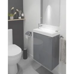 GoodHome Imandra Gloss Grey & White Wall-mounted Vanity Unit & Basin Set (H)550mm 14 GoodHome Imandra Gloss Grey & White Wall-mounted Vanity Unit & Basin Set (H)550mm -Crystal Bathware goodhome imandra gloss grey white wall mounted vanity unit basin set h 550mm3663602298083 01i bq