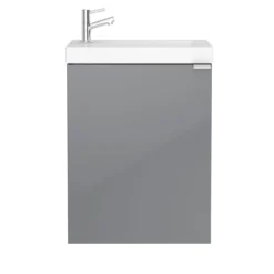 GoodHome Imandra Gloss Grey & White Wall-mounted Vanity Unit & Basin Set (H)550mm 12 GoodHome Imandra Gloss Grey & White Wall-mounted Vanity Unit & Basin Set (H)550mm -Crystal Bathware goodhome imandra gloss grey white wall mounted vanity unit basin set h 550mm3663602298083 02c bq