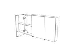 GoodHome Imandra Gloss Non Illuminated Wall-mounted Compact Mirrored Bathroom Cabinet (W)1000mm (H)600mm -Crystal Bathware goodhome imandra gloss non illuminated wall mounted compact mirrored bathroom cabinet w 1000mm h 600mm3663602933731 02t