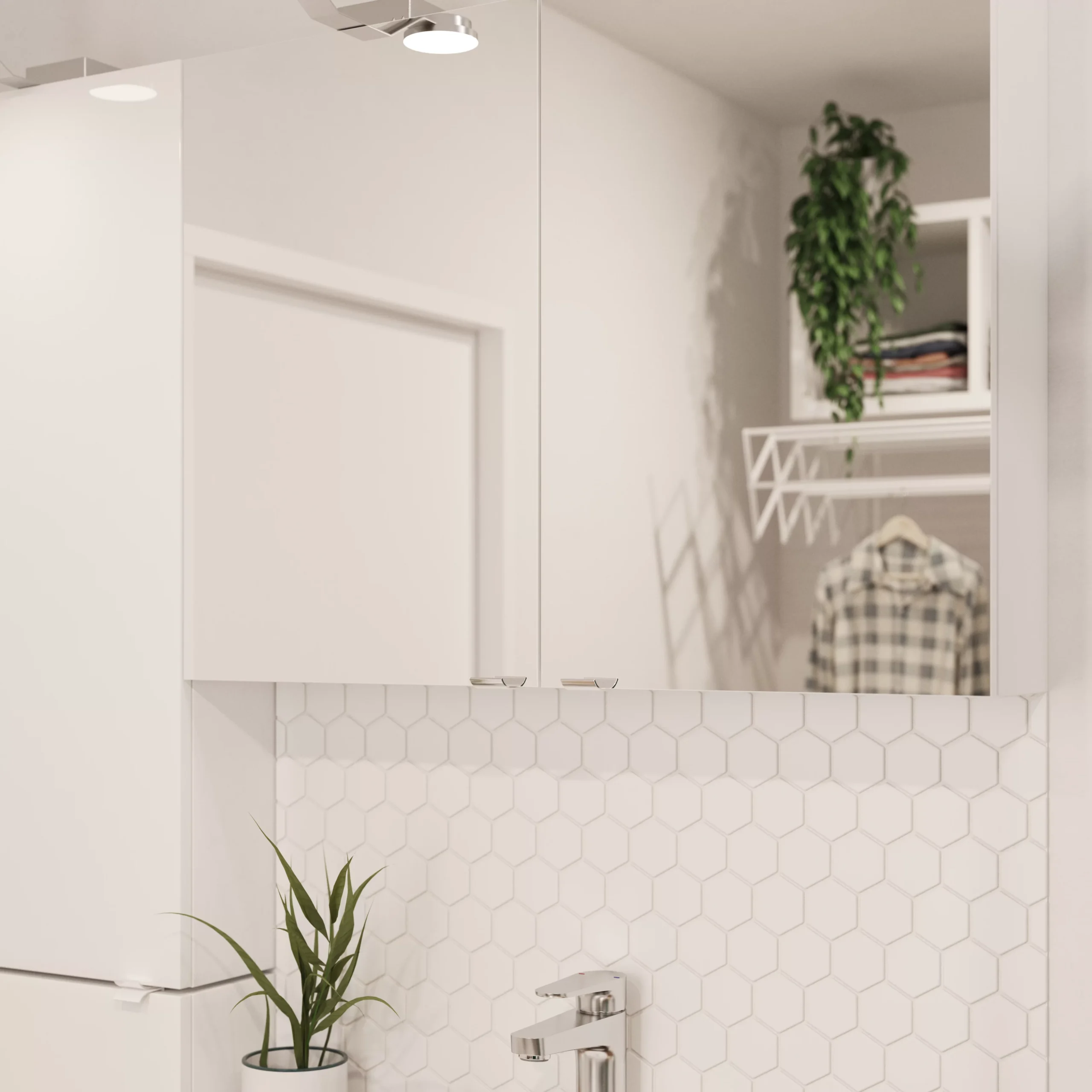 GoodHome Imandra Gloss Non Illuminated Wall-mounted Compact Mirrored Bathroom Cabinet (W)800mm (H)600mm 12 GoodHome Imandra Gloss Non Illuminated Wall-mounted Compact Mirrored Bathroom Cabinet (W)800mm (H)600mm - Image 10