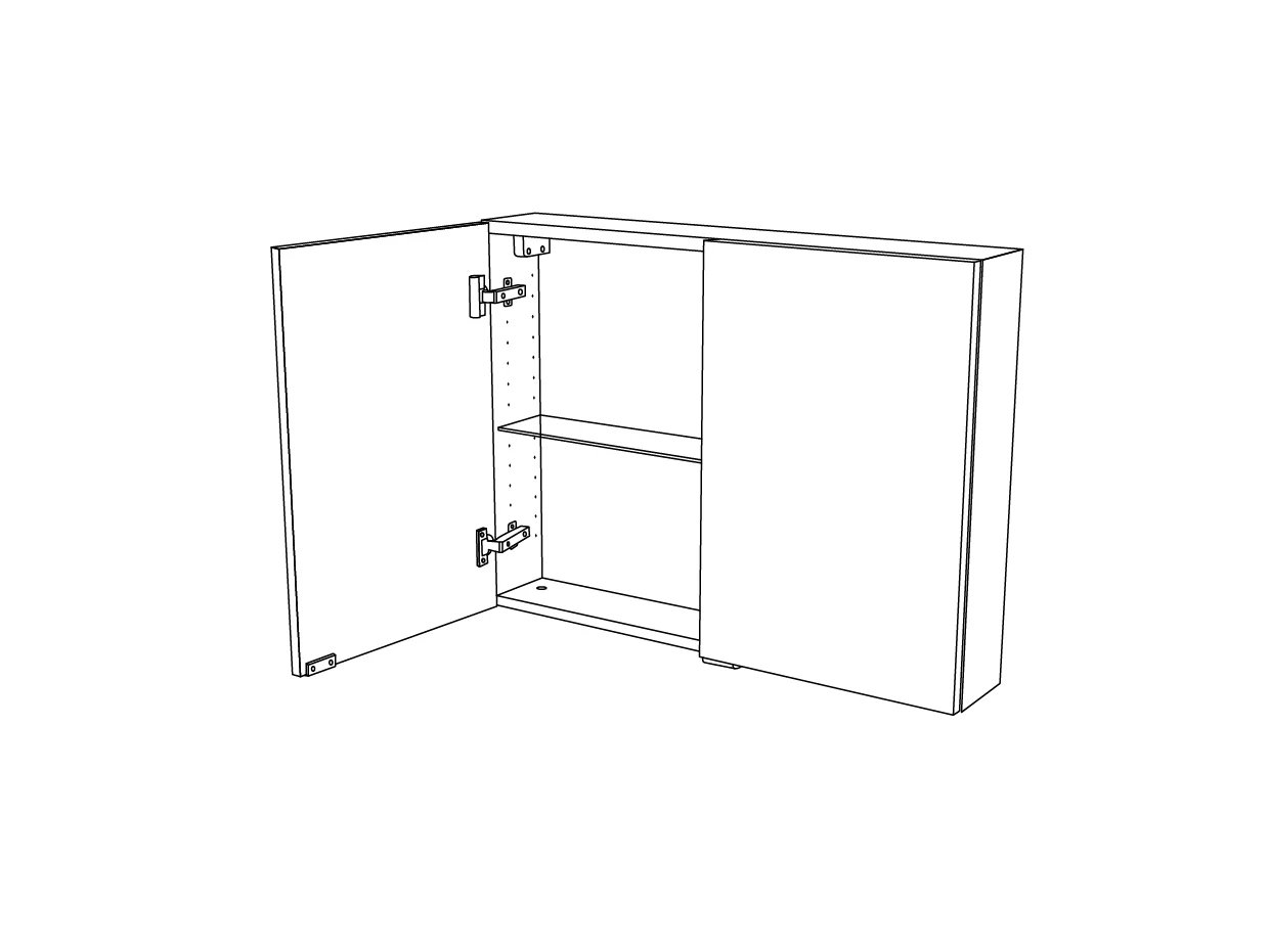 GoodHome Imandra Gloss Non Illuminated Wall-mounted Compact Mirrored Bathroom Cabinet (W)800mm (H)600mm 13 GoodHome Imandra Gloss Non Illuminated Wall-mounted Compact Mirrored Bathroom Cabinet (W)800mm (H)600mm - Image 11