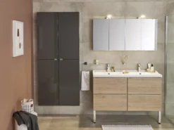 GoodHome Imandra Gloss Silver Non Illuminated Wall-mounted Compact Mirrored Bathroom Cabinet (W)600mm (H)600mm -Crystal Bathware goodhome imandra gloss silver non illuminated wall mounted compact mirrored bathroom cabinet w 600mm h 600mm3663602526759 40i