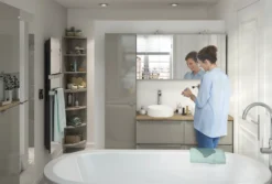 GoodHome Imandra Gloss Silver Non Illuminated Wall-mounted Compact Mirrored Bathroom Cabinet (W)600mm (H)600mm -Crystal Bathware goodhome imandra gloss silver non illuminated wall mounted compact mirrored bathroom cabinet w 600mm h 600mm3663602933717 03i bq