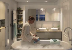 GoodHome Imandra Gloss Silver Non Illuminated Wall-mounted Compact Mirrored Bathroom Cabinet (W)600mm (H)600mm -Crystal Bathware goodhome imandra gloss silver non illuminated wall mounted compact mirrored bathroom cabinet w 600mm h 600mm3663602933717 04i bq