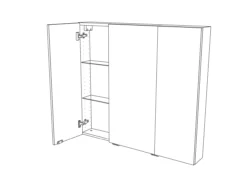 GoodHome Imandra Gloss Silver Wall-mounted Mirrored Bathroom Cabinet (W)1000mm (H)900mm -Crystal Bathware goodhome imandra gloss silver wall mounted mirrored bathroom cabinet w 1000mm h 900mm3663602933427 02t