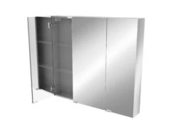 GoodHome Imandra Gloss Silver Wall-mounted Mirrored Bathroom Cabinet (W)1000mm (H)900mm -Crystal Bathware goodhome imandra gloss silver wall mounted mirrored bathroom cabinet w 1000mm h 900mm3663602933427 03bq