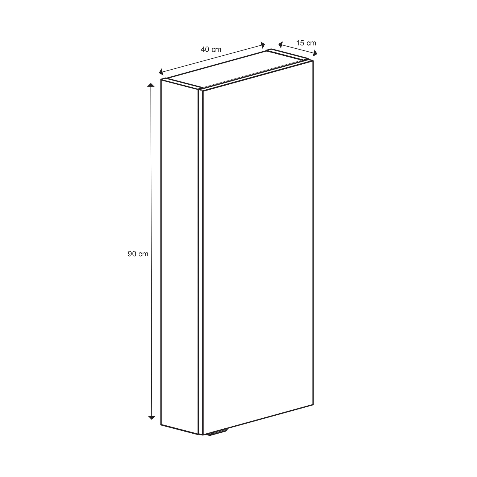 GoodHome Imandra Gloss Silver Wall-mounted Mirrored Bathroom Cabinet (W)400mm (H)900mm 14 GoodHome Imandra Gloss Silver Wall-mounted Mirrored Bathroom Cabinet (W)400mm (H)900mm - Image 12